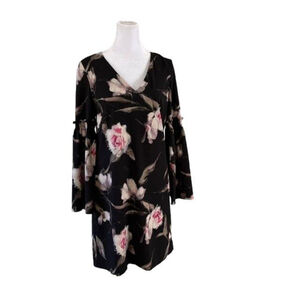 White House Black Market Floral Bell Sleeve Dress Size 2